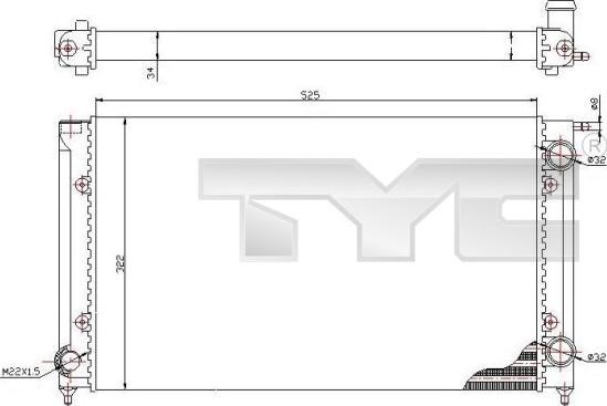 TYC 737-0058 - Радиатор, охлаждение двигателя autospares.lv