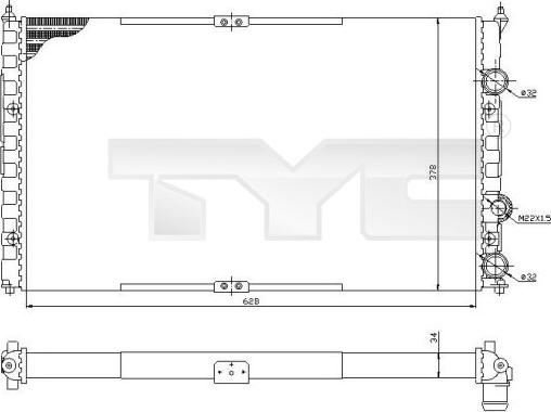 TYC 737-0057 - Радиатор, охлаждение двигателя autospares.lv