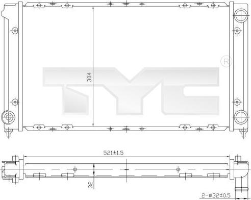 TYC 737-0019 - Радиатор, охлаждение двигателя autospares.lv