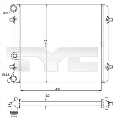 TYC 737-0010 - Радиатор, охлаждение двигателя autospares.lv