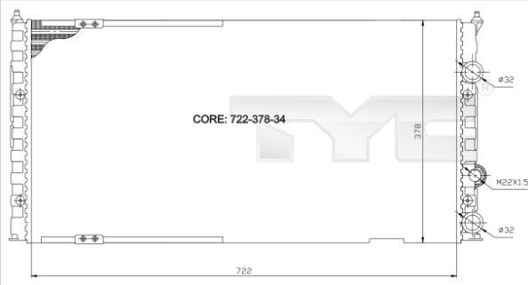 TYC 737-0011 - Радиатор, охлаждение двигателя autospares.lv