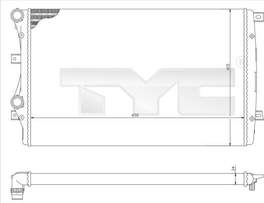 TYC 737-0017-R - Радиатор, охлаждение двигателя autospares.lv