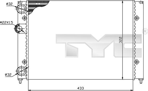 TYC 737-0039 - Радиатор, охлаждение двигателя autospares.lv