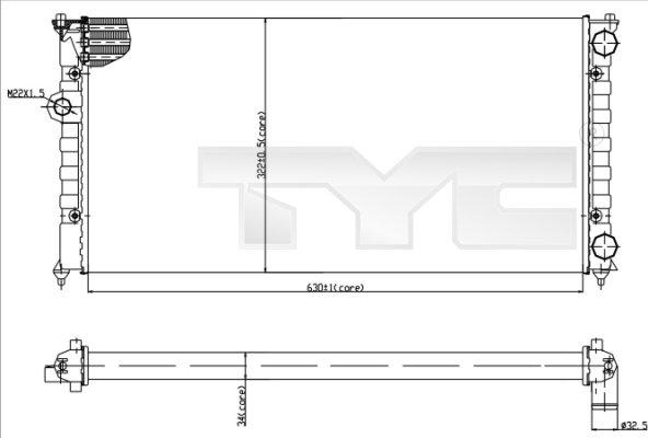 TYC 737-0029 - Радиатор, охлаждение двигателя autospares.lv