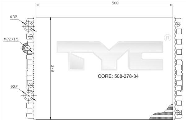 TYC 737-0024 - Радиатор, охлаждение двигателя autospares.lv