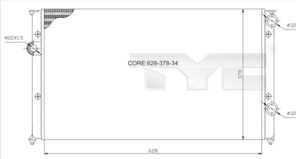 TYC 737-0026 - Радиатор, охлаждение двигателя autospares.lv