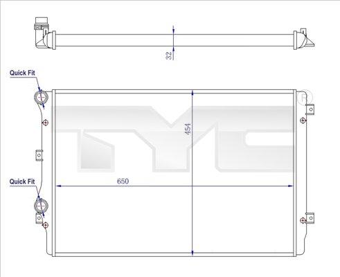 TYC 737-0072-R - Радиатор, охлаждение двигателя autospares.lv