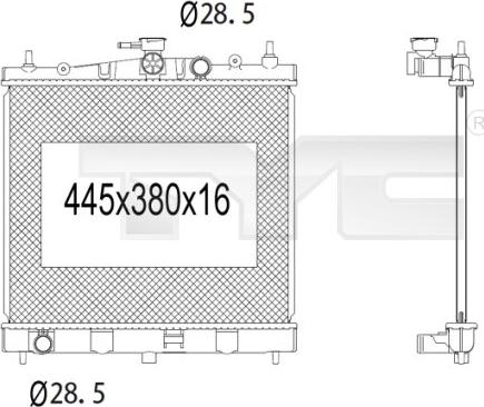 TYC 724-1006 - Радиатор, охлаждение двигателя autospares.lv