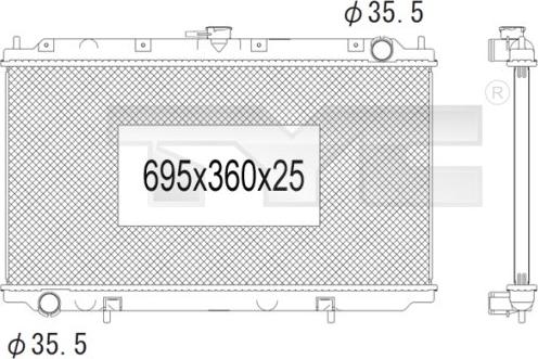 TYC 724-1003 - Радиатор, охлаждение двигателя autospares.lv