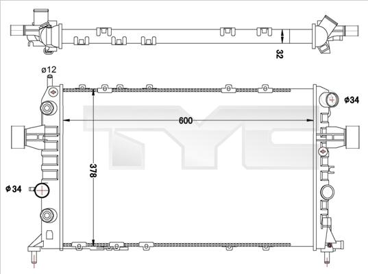 TYC 725-0040-R - Радиатор, охлаждение двигателя autospares.lv