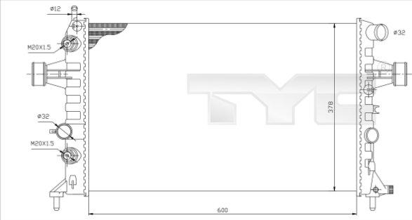 TYC 725-0006 - Радиатор, охлаждение двигателя autospares.lv