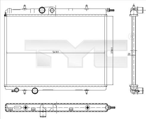 TYC 726-0007 - Радиатор, охлаждение двигателя autospares.lv