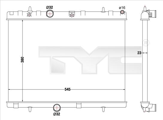 TYC 726-0019-R - Радиатор, охлаждение двигателя autospares.lv