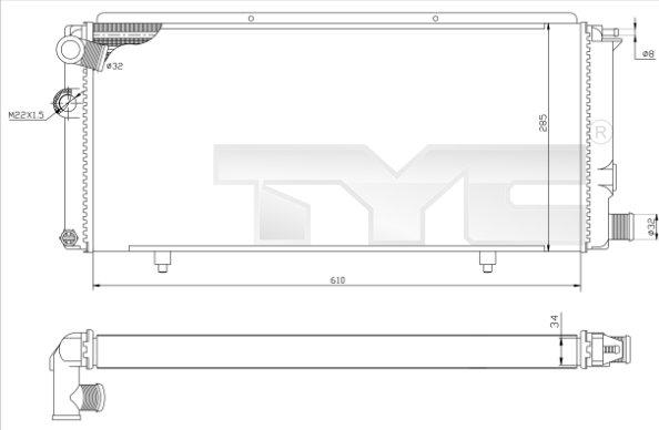 TYC 726-0014-R - Радиатор, охлаждение двигателя autospares.lv