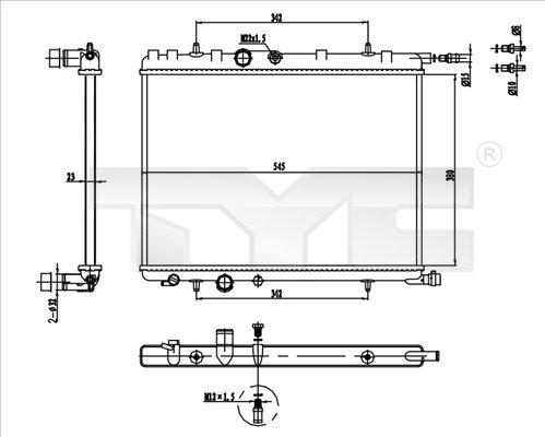 TYC 726-0016-R - Радиатор, охлаждение двигателя autospares.lv