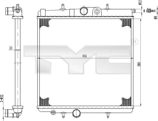 TYC 726-0017-R - Радиатор, охлаждение двигателя autospares.lv