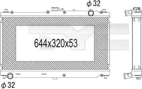 TYC 720-1005 - Радиатор, охлаждение двигателя autospares.lv