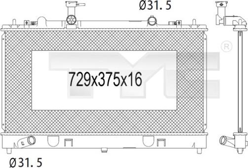 TYC 720-1006 - Радиатор, охлаждение двигателя autospares.lv