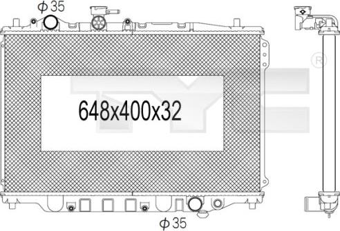 TYC 720-1011 - Радиатор, охлаждение двигателя autospares.lv