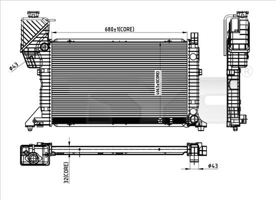 TYC 721-0007 - Радиатор, охлаждение двигателя autospares.lv