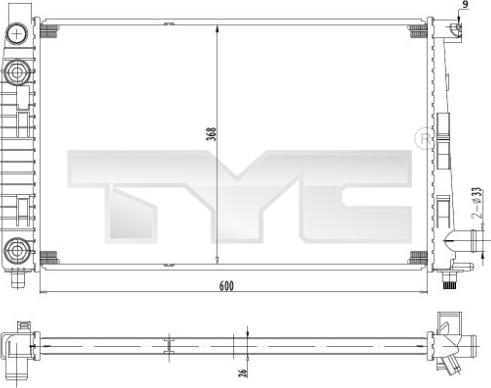 TYC 721-0012 - Радиатор, охлаждение двигателя autospares.lv