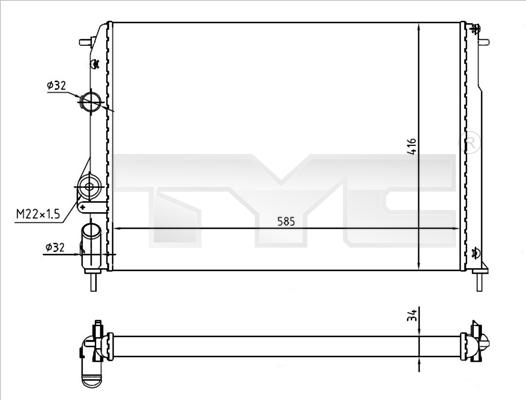 TYC 728-0055-R - Радиатор, охлаждение двигателя autospares.lv