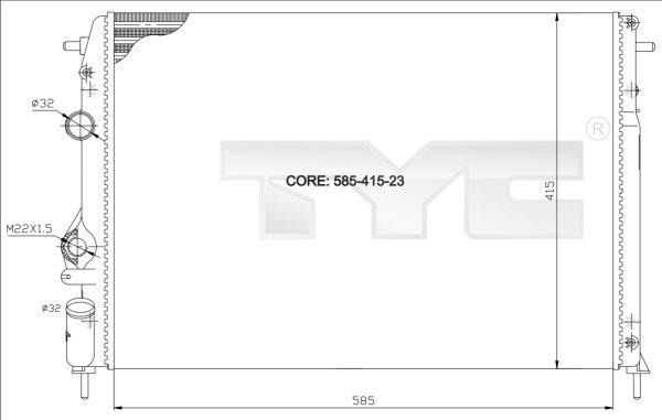 TYC 728-0009 - Радиатор, охлаждение двигателя autospares.lv