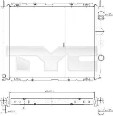 TYC 728-0014 - Радиатор, охлаждение двигателя autospares.lv