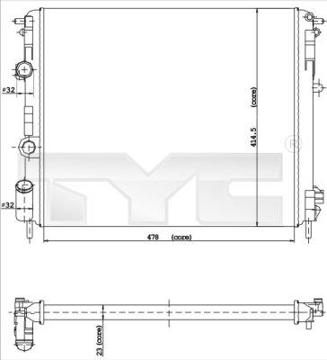 TYC 728-0015 - Радиатор, охлаждение двигателя autospares.lv