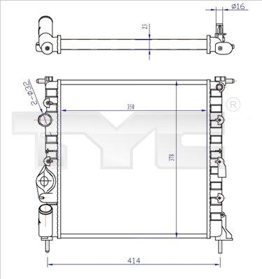 TYC 728-0013-R - Радиатор, охлаждение двигателя autospares.lv