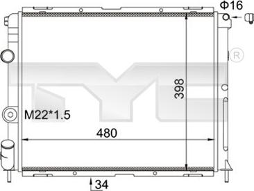 TYC 728-0012-R - Радиатор, охлаждение двигателя autospares.lv