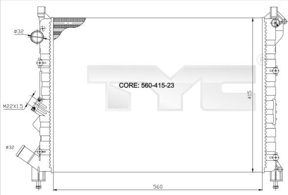 TYC 728-0036 - Радиатор, охлаждение двигателя autospares.lv