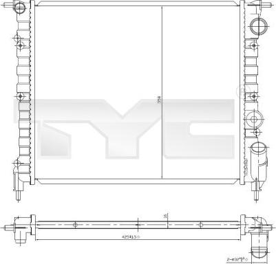 TYC 728-0031 - Радиатор, охлаждение двигателя autospares.lv