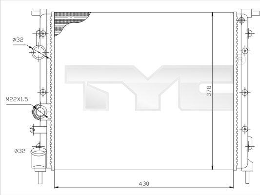 TYC 728-0026 - Радиатор, охлаждение двигателя autospares.lv