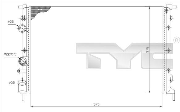 TYC 728-0027 - Радиатор, охлаждение двигателя autospares.lv