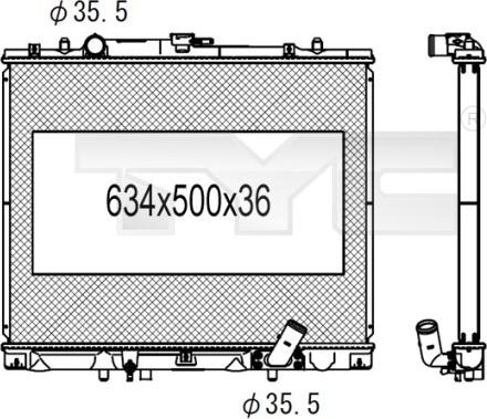 TYC 723-1003 - Радиатор, охлаждение двигателя autospares.lv