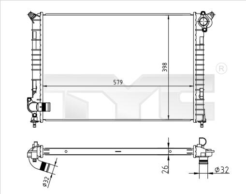 TYC 722-0001 - Радиатор, охлаждение двигателя autospares.lv