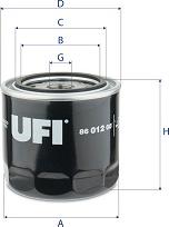 UFI 86.012.00 - Фильтр, система рабочей гидравлики autospares.lv