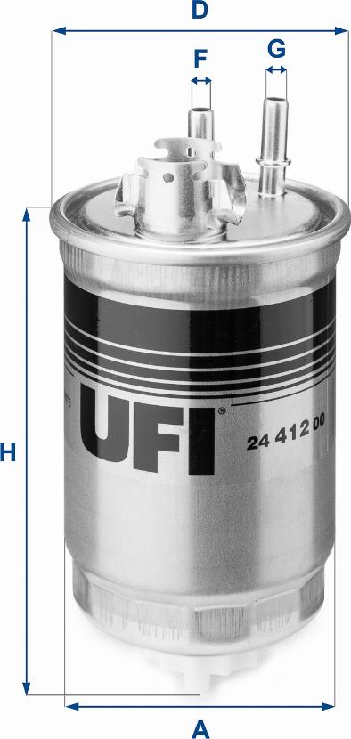 UFI 24.412.00 - Топливный фильтр autospares.lv