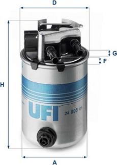 UFI 24.095.01 - Топливный фильтр autospares.lv