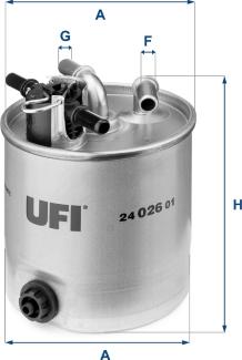 UFI 24.026.01 - Топливный фильтр autospares.lv