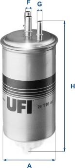 UFI 24.116.00 - Топливный фильтр autospares.lv