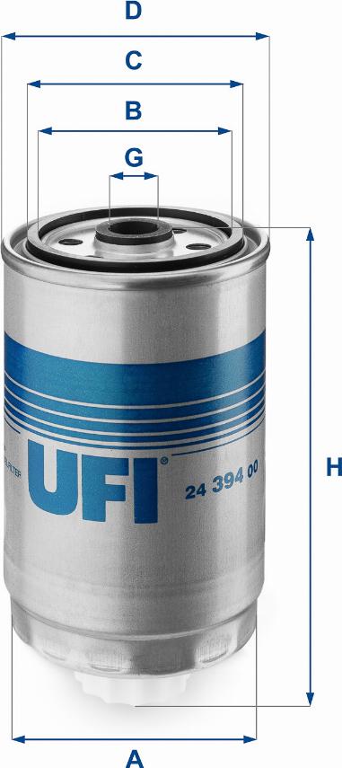 UFI 24.394.00 - Топливный фильтр autospares.lv