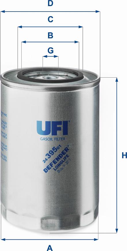 UFI 24.395.01 - Топливный фильтр autospares.lv