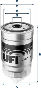 UFI 24.351.00 - Топливный фильтр autospares.lv