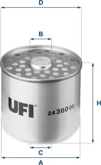 UFI 24.360.00 - Топливный фильтр autospares.lv