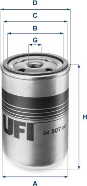 UFI 24.307.00 - Топливный фильтр autospares.lv