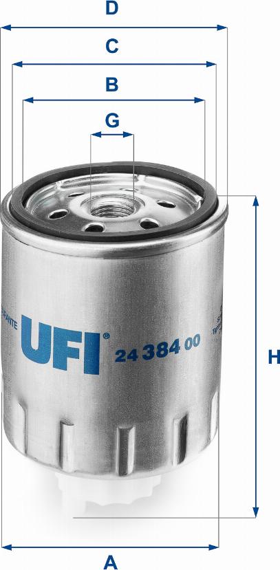 UFI 24.384.00 - Топливный фильтр autospares.lv