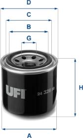 UFI 24.326.00 - Топливный фильтр autospares.lv