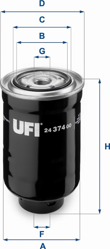 UFI 24.374.00 - Топливный фильтр autospares.lv